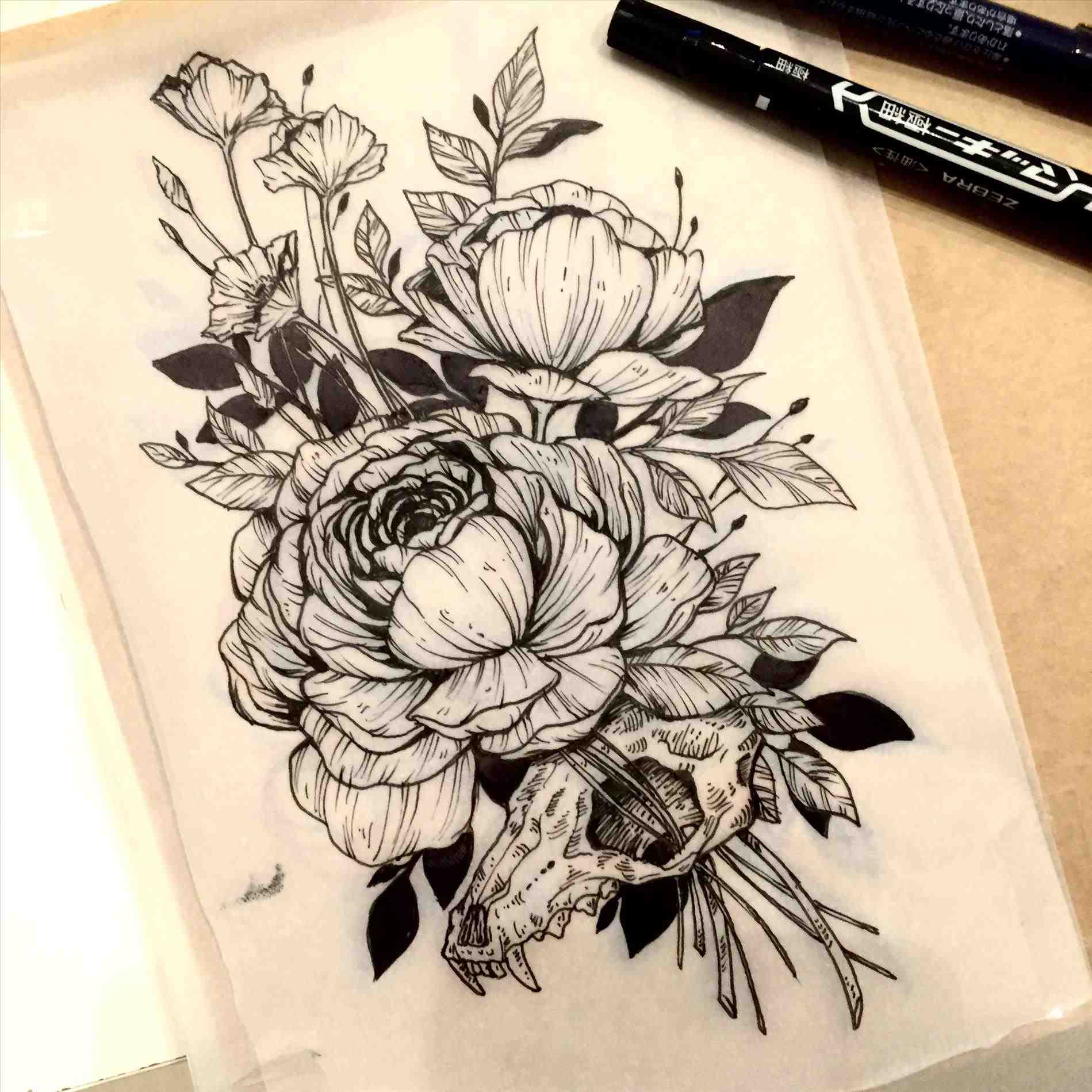 1899x1899 The Images Collection Of Skull Rose Drawing Easy