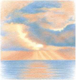 319x335 Colored Pencil Clouds Drawingcolouring Technique