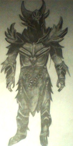 240x480 Skyrim Daedric Armour Drawing By Theejokerr