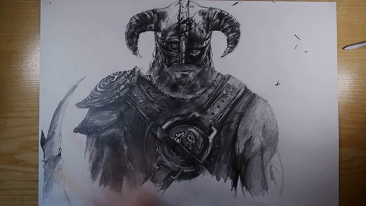 1280x720 Drawing Dovahkiin (Skyrim)