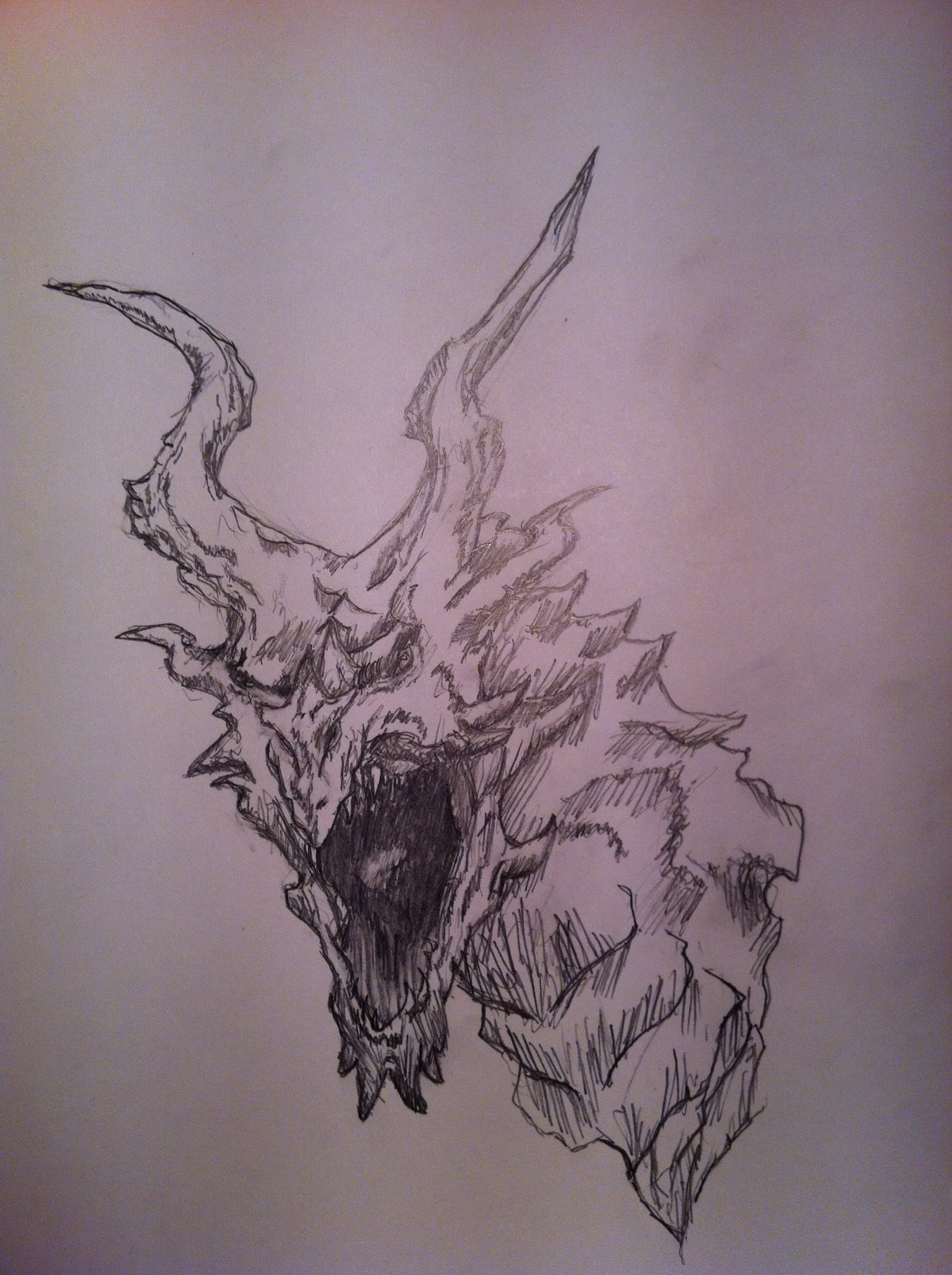 1936x2592 My Skyrim Dragon Sketch