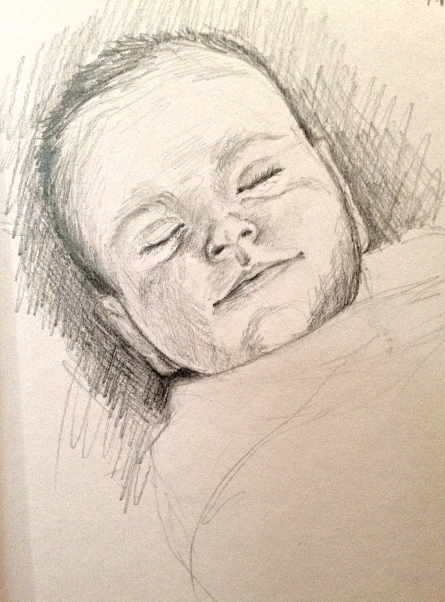 1512x2047 Sleeping Baby Sketch Lisa Johnston Hancock