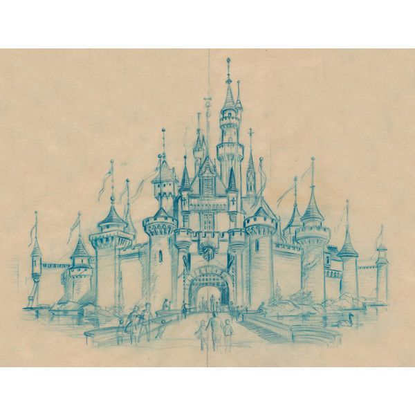 600x600 Sleeping Beauty Castle Sketch, 1955