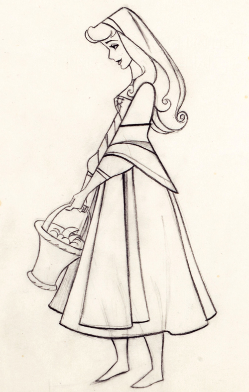 500x788 Disney's Sleeping Beauty Production Drawing Sleeping Beauty