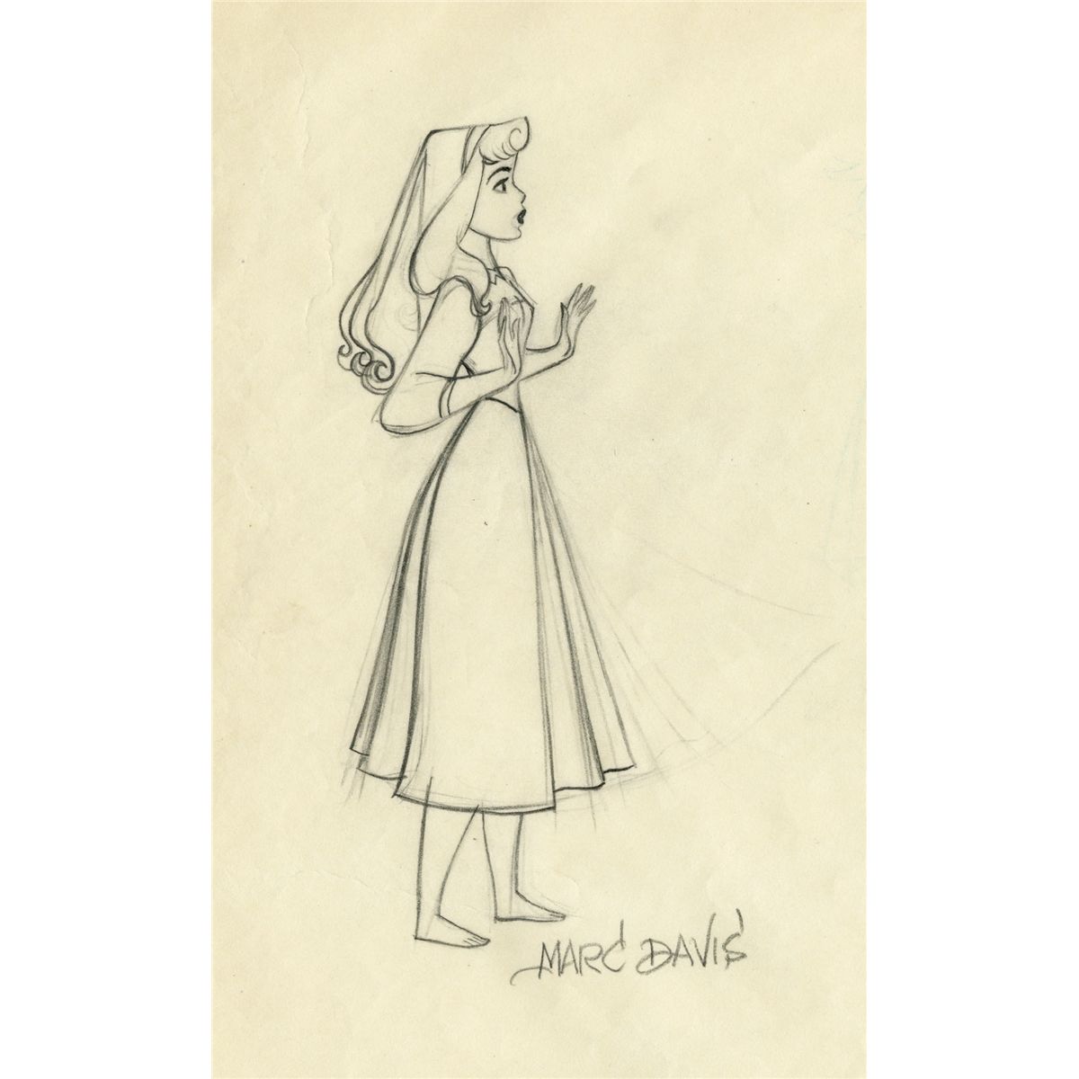 1200x1200 Original Production Drawing From Sleeping Beauty Signed By Marc Davis