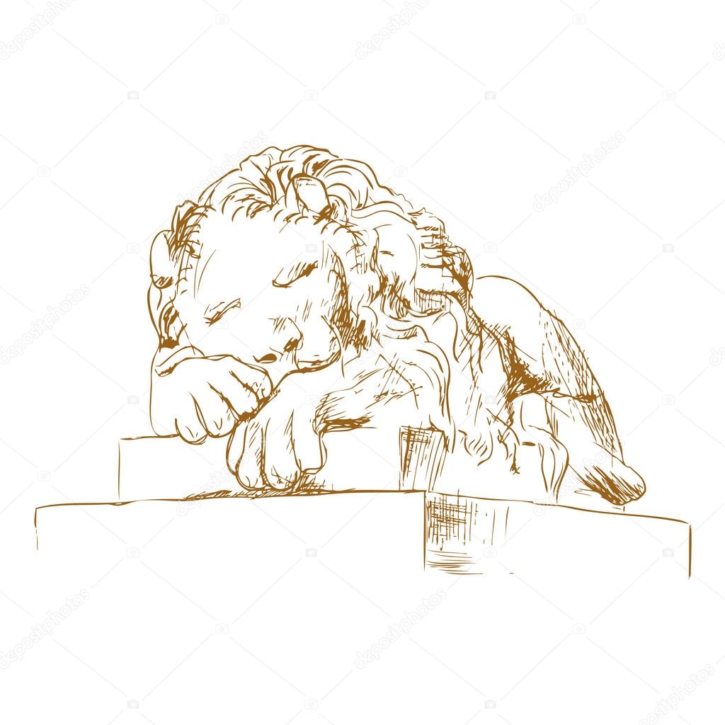 1024x1024 Sleeping Lion Stock Vector Korobovaok