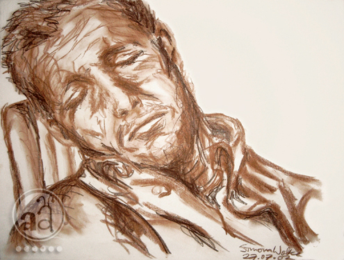 495x375 Charcoal Sketch Of A Sleeping Man Artsy Ants