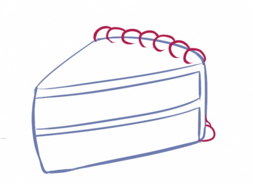 520x378 How To Draw A Kawaii (Cute) Cake Slice Wayne Thiebaud And Characters