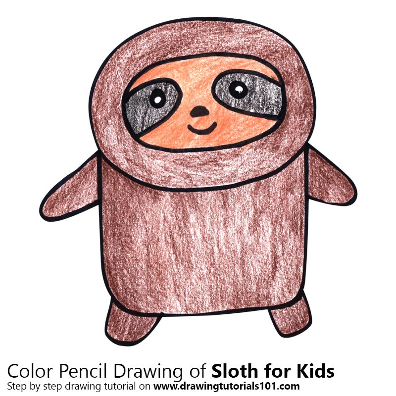 800x800 Learn How To Draw A Sloth For Kids (Animals For Kids) Step By Step