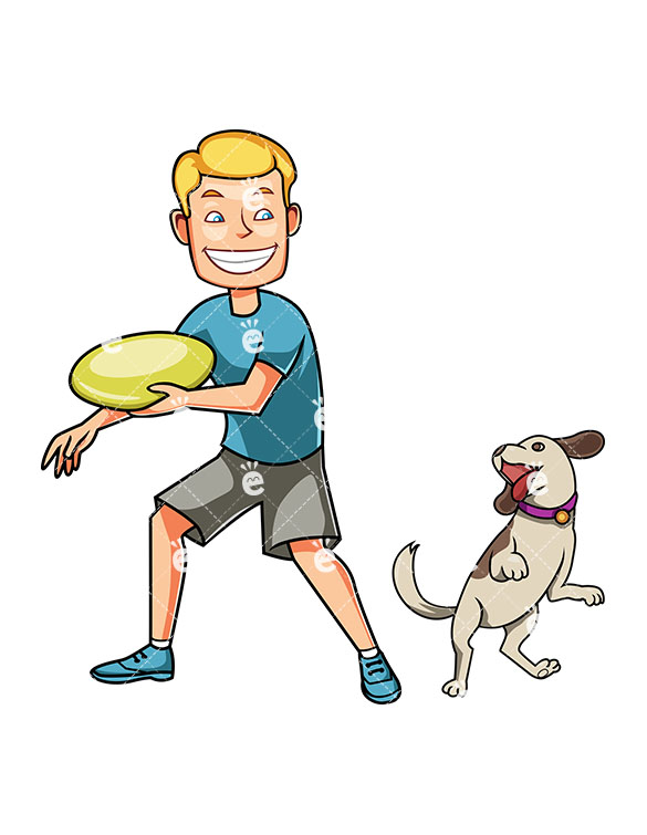 585x755 A Man Playing Frisbee With His Small Dog