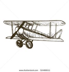 236x246 Stock Vector Small Military Propeller Airplane Drawing On White