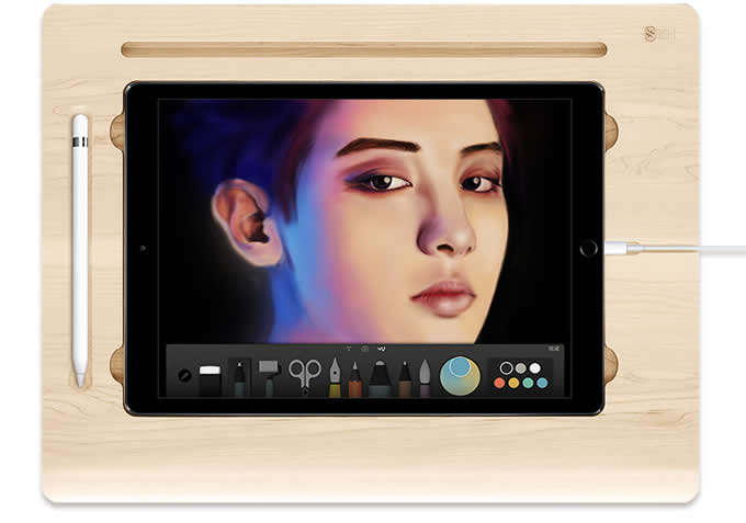 680x477 Wooden Canvas Smart Board Drawing Desk With Stand For Apple Ipad