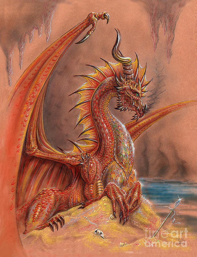 693x900 Smaug Drawing By Billy Leslie