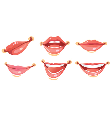 380x400 Sexy Woman Smile Lips Vector On Vectorstock Character People
