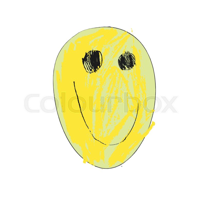 800x800 Smiley Face, A Child's Drawing Stock Vector Colourbox