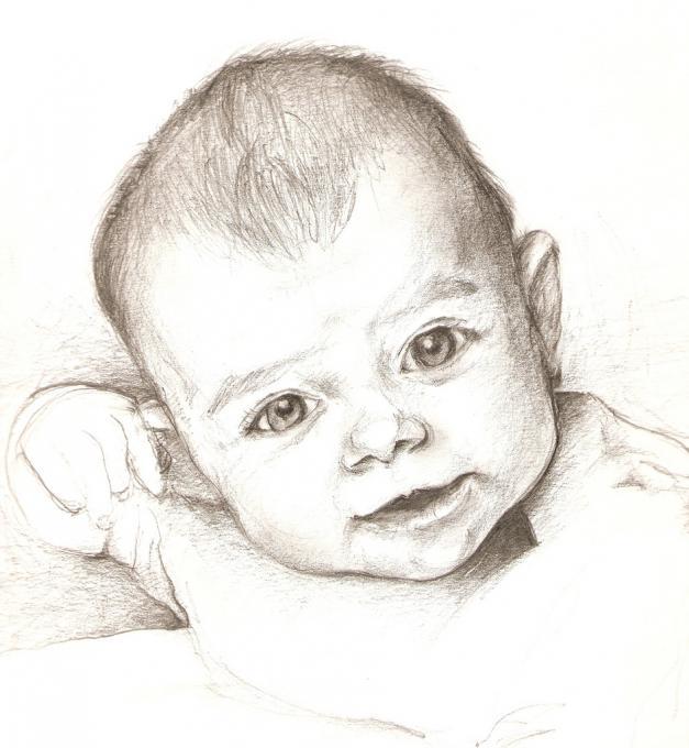 627x680 Smiling Baby. My Family. Drawings. Pictures. Drawings Ideas