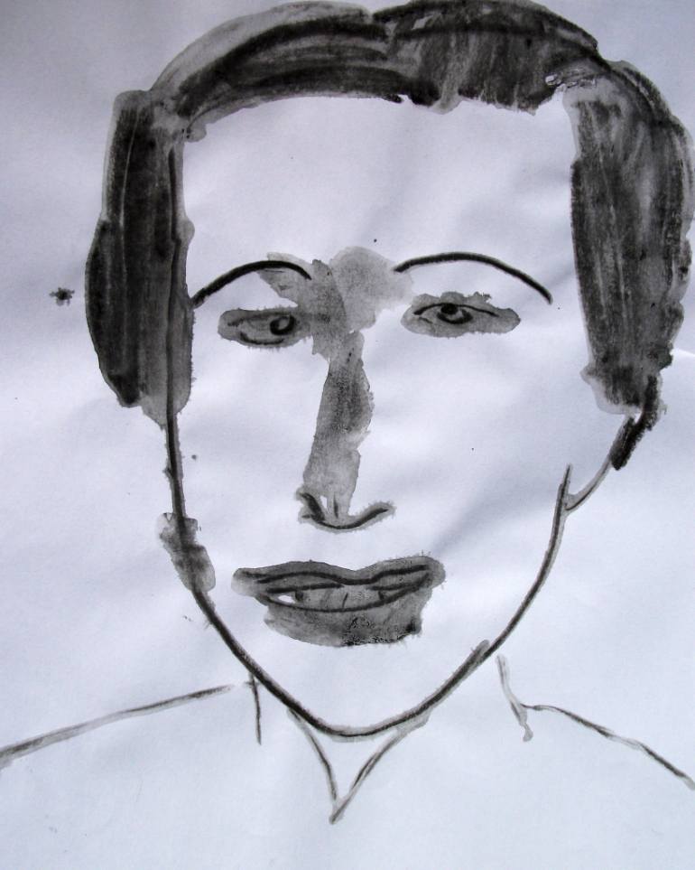 770x963 Saatchi Art Abstract Drawing Portrait Of A Smiling Chinese Man