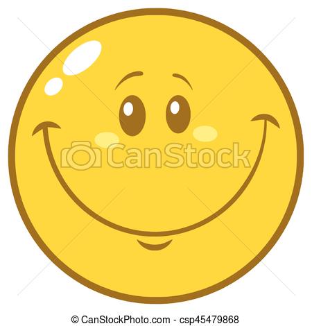 450x470 Yellow Smiley Face Cartoon Character Illustration Isolated