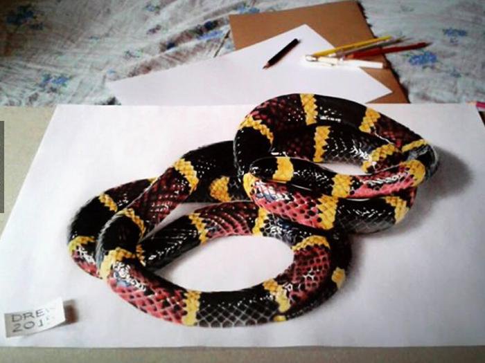 700x525 Acrostic Decipher On Twitter 1 3d Snake Drawing By Alireza