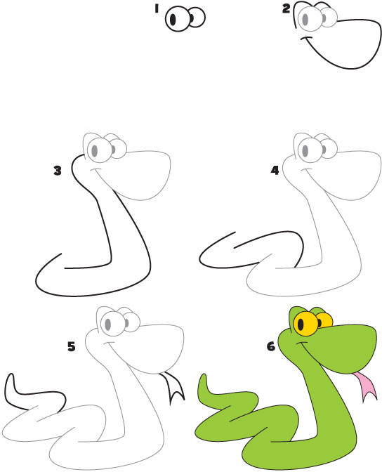 544x672 How To Draw A Snake Kid Scoop