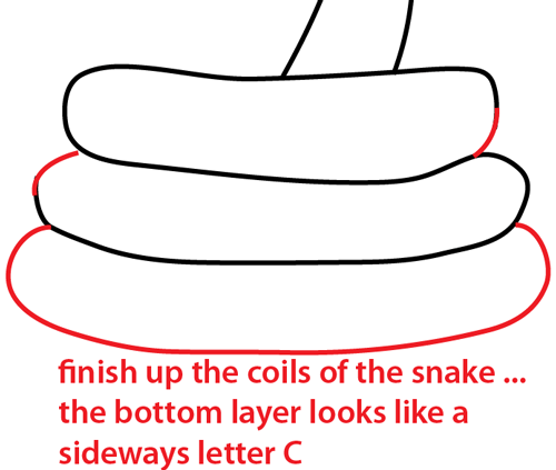 500x423 How To Draw A Cartoon Snake With Easy Step By Step Drawing