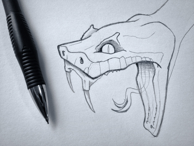 400x300 Snake Head Sketch Snake, Sketches And Drawings