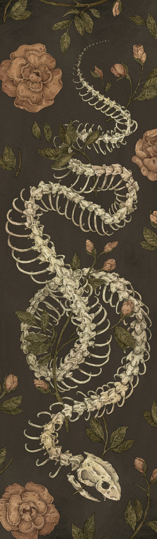 550x1881 Snake Skeleton Art Print Tattoos Skeleton Art