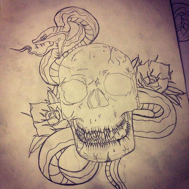 Snake Skull Drawing at GetDrawings | Free download