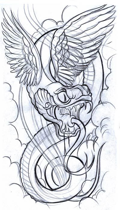 400x697 Japanese Snake Tattoo Designs Flying Snake Tattoos Design Rate