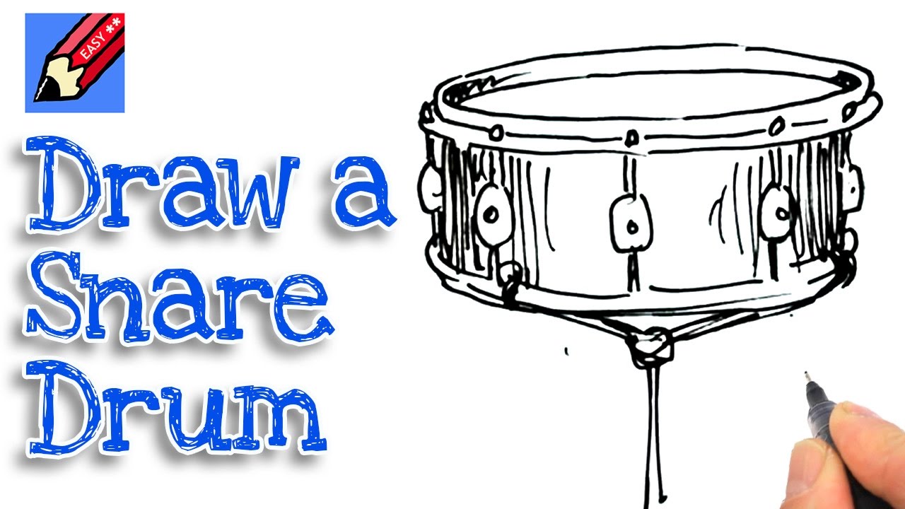 1280x720 Learn How To Draw A Snare Drum Real Easy For Kids And Beginners