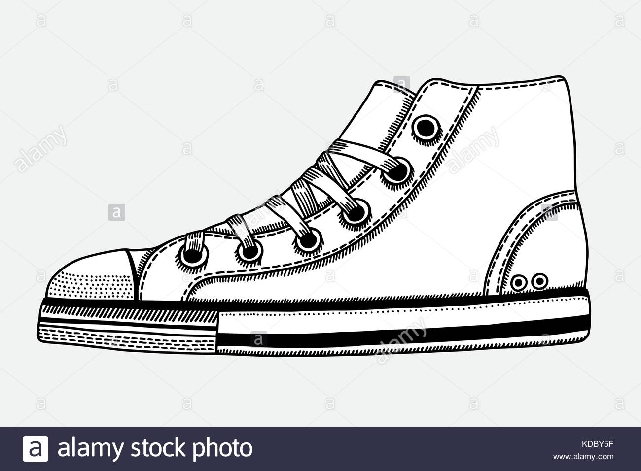 1300x956 Hand Drawn Sketch Of Sport Shoes, Sneakers For Summer. Vector