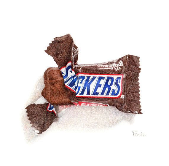 570x561 Snickers bar  print  pencil drawing  by paulapertileart on etsy