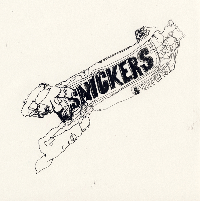 700x704 Snickers Wrapper Line Drawing