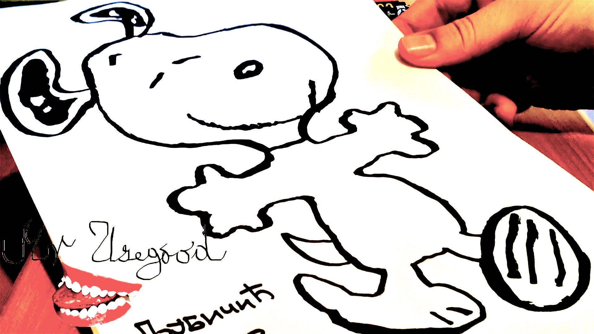1920x1080 How To Draw Snoopy Step By Step Easy Dancing And Color
