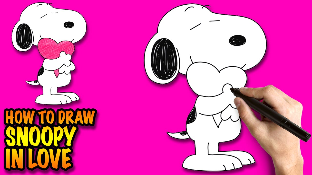 1280x720 How To Draw Snoopy With Love Heart