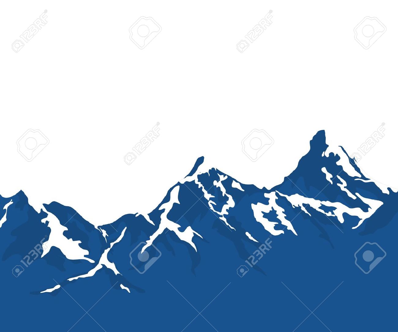 1300x1083 Snow Capped Mountains Isolated On White Background Royalty Free