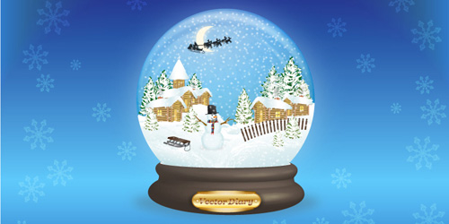 500x250 Premium Tutorial Vector Snow Globe