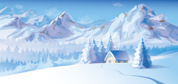 600x284 Snow Mountain Scenery Vector Free Vector In Encapsulated