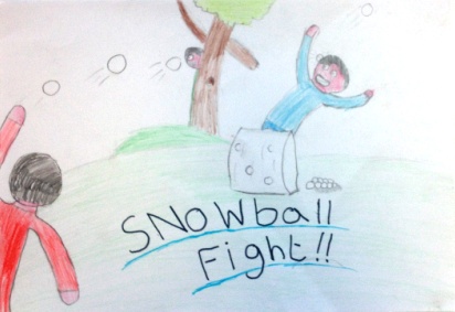 412x283 Snowball Fight Illustration By Jamie Davies, 12. Liverpool