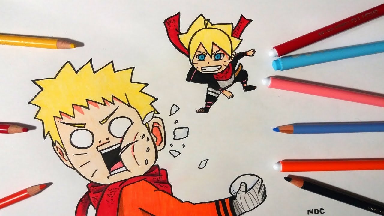 1280x720 Speed Drawing Naruto And Boruto Snowball Fight