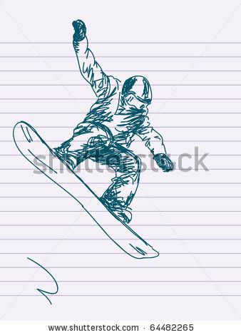 338x470 Stock Vector Hand Drawn Snowboarding Vector. Visit My Portfolio