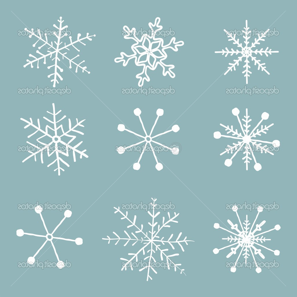 1024x1024 Snowflakes Drawing Realistic Simple Snowflake Drawing Set