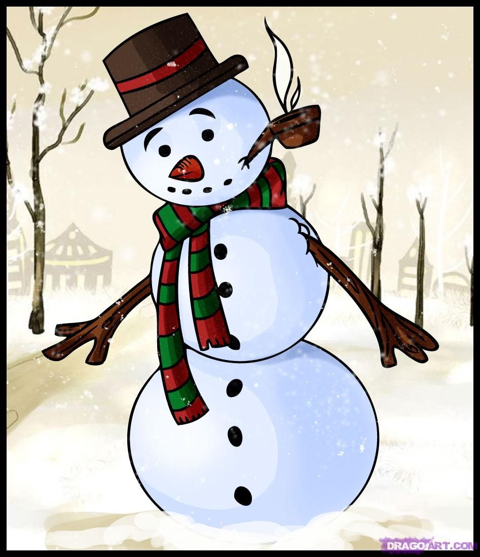 Snowman Cartoon Drawing at GetDrawings | Free download