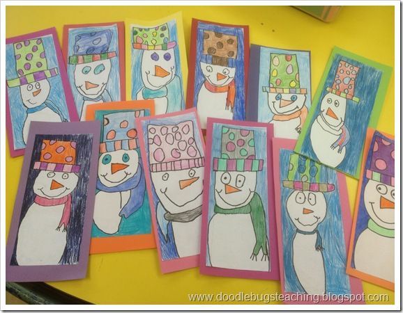 578x450 Snowmen Directed Art Lesson