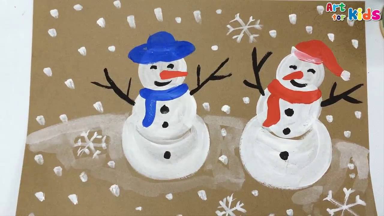1280x720 Painting Christmas For Kids How To Draw A Snowman For Kids