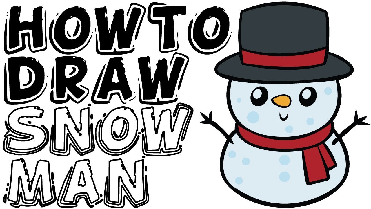 1280x720 How To Draw A Cute Kawaii Snowman Step By Step