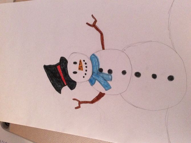 670x500 How To Draw A Snowman 8 Steps (With Pictures)