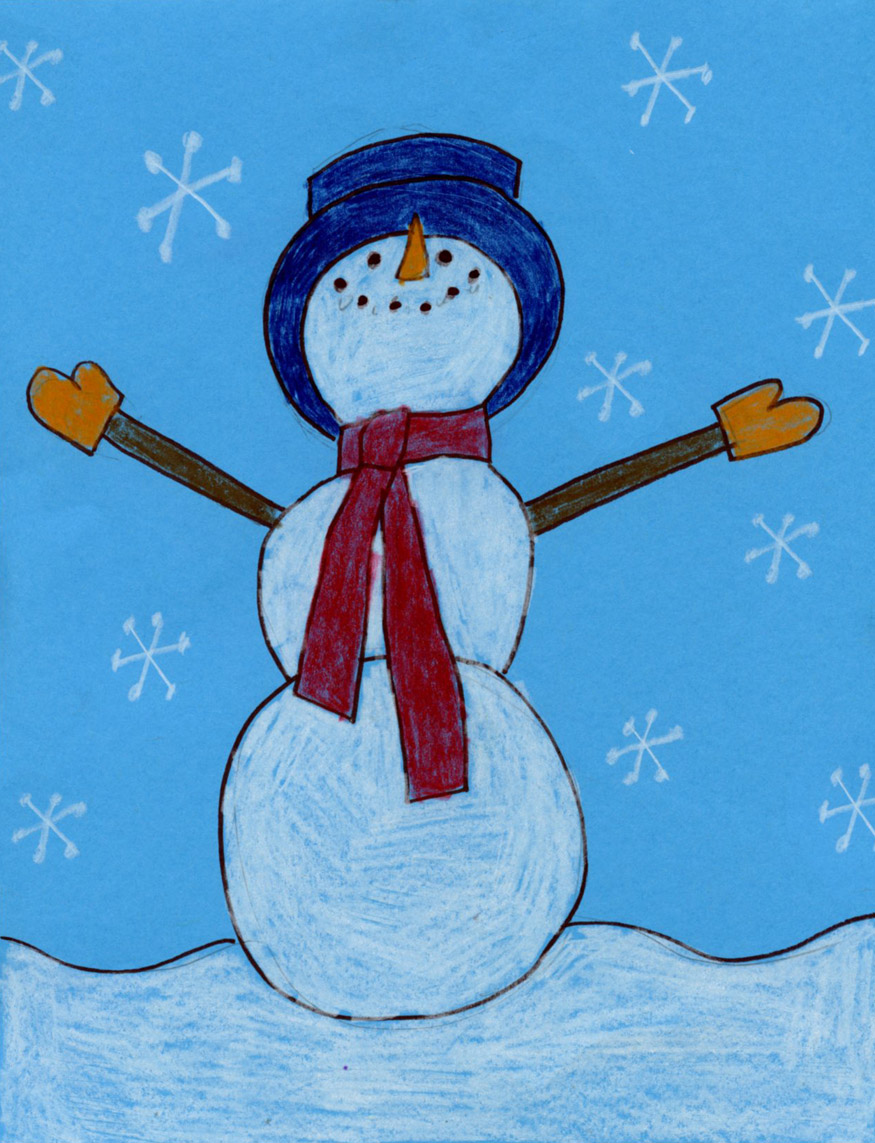 875x1143 Snowman Drawing Art Projects For Kids