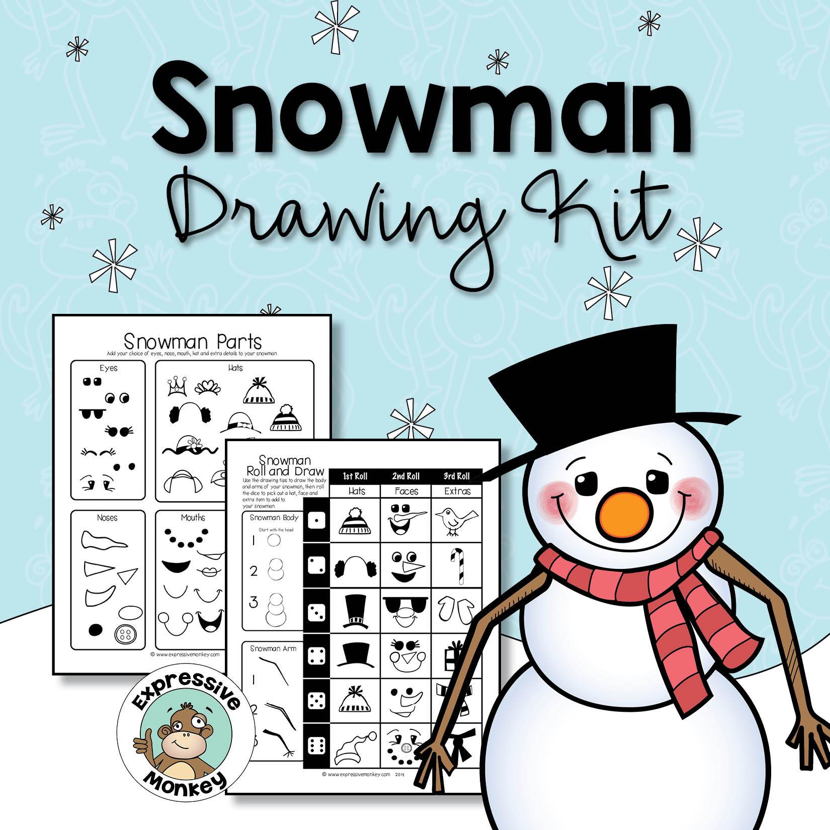 1650x1650 Snowman Drawing Kit Expressive Monkey