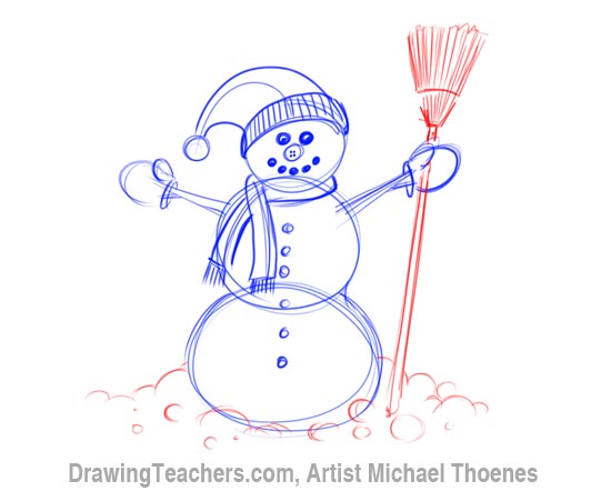 550x442 How To Draw A Snowman